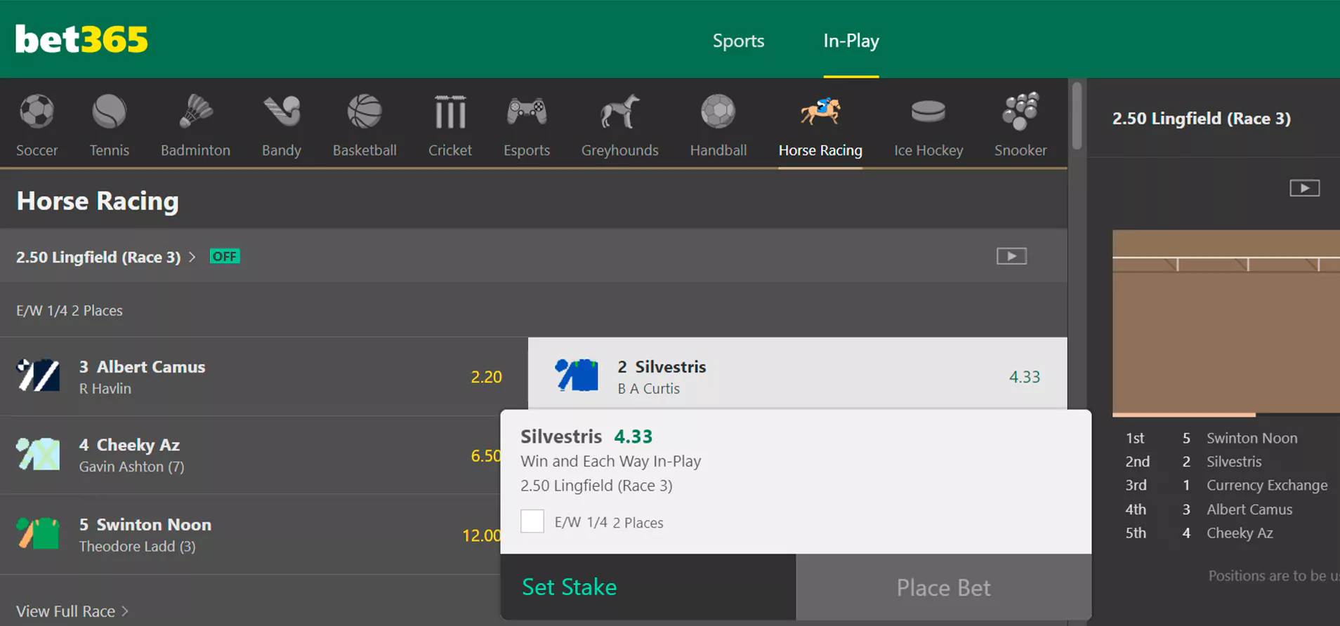 bet365 betting page