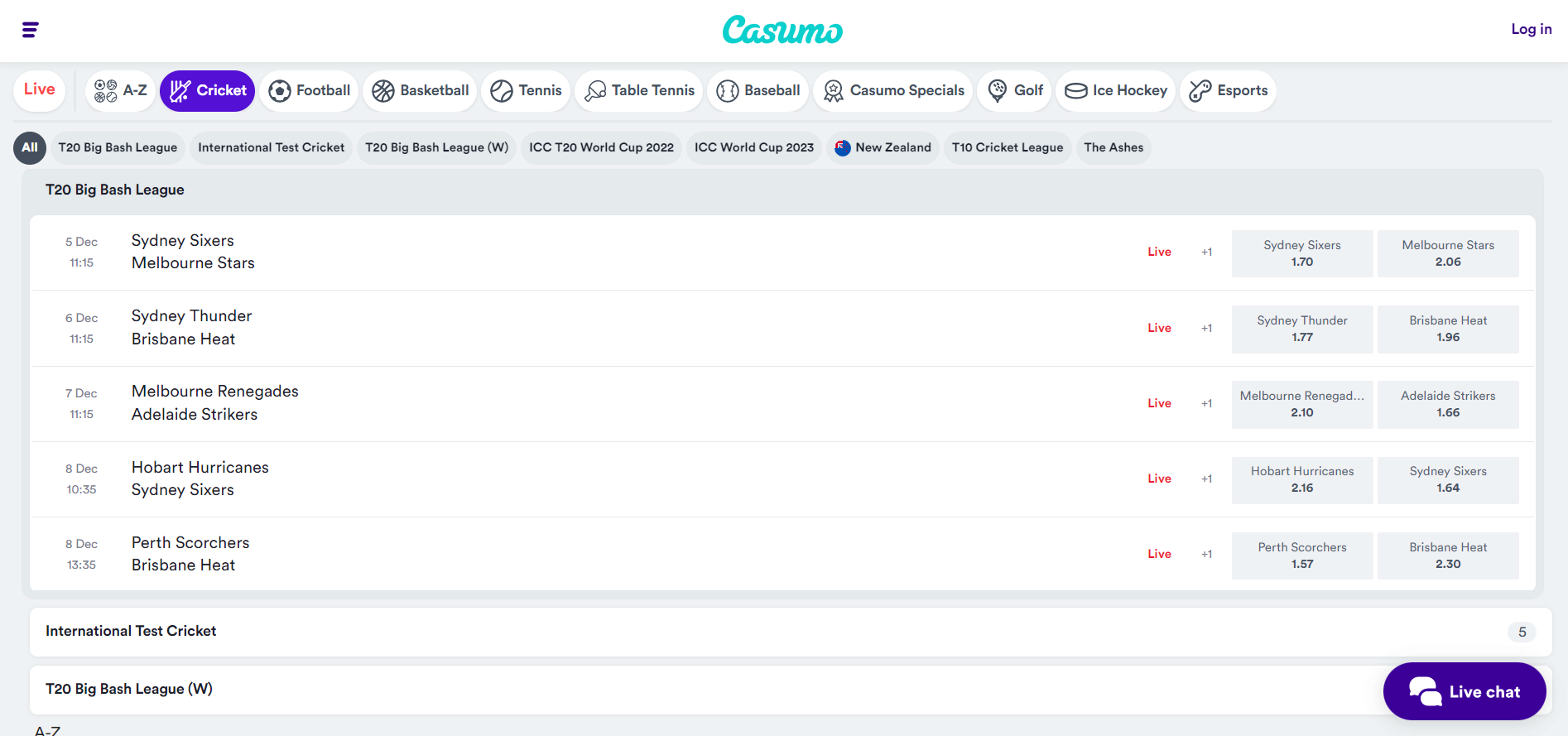 Screen to start betting online on the official Casumo website