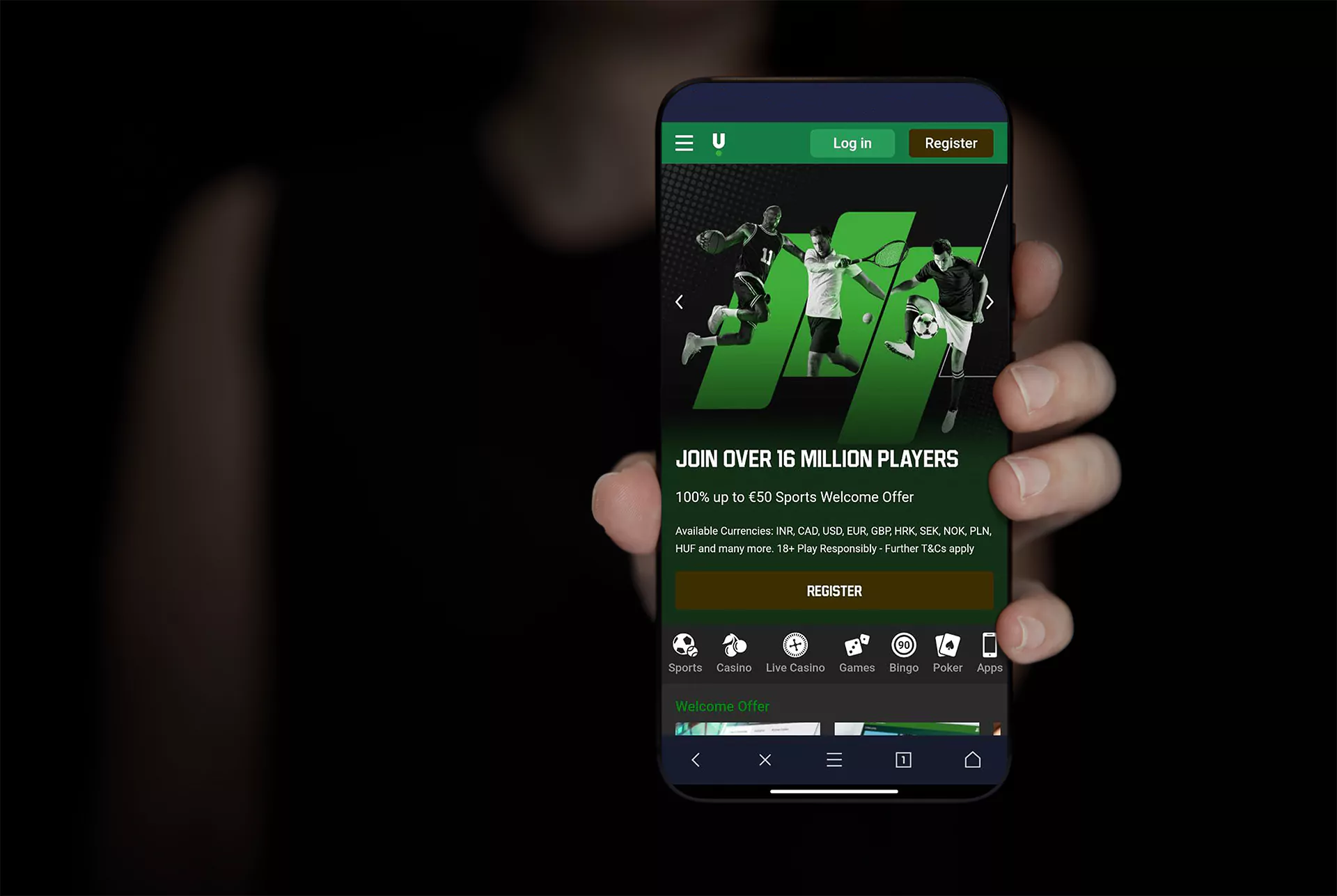 Open the Unibet website.