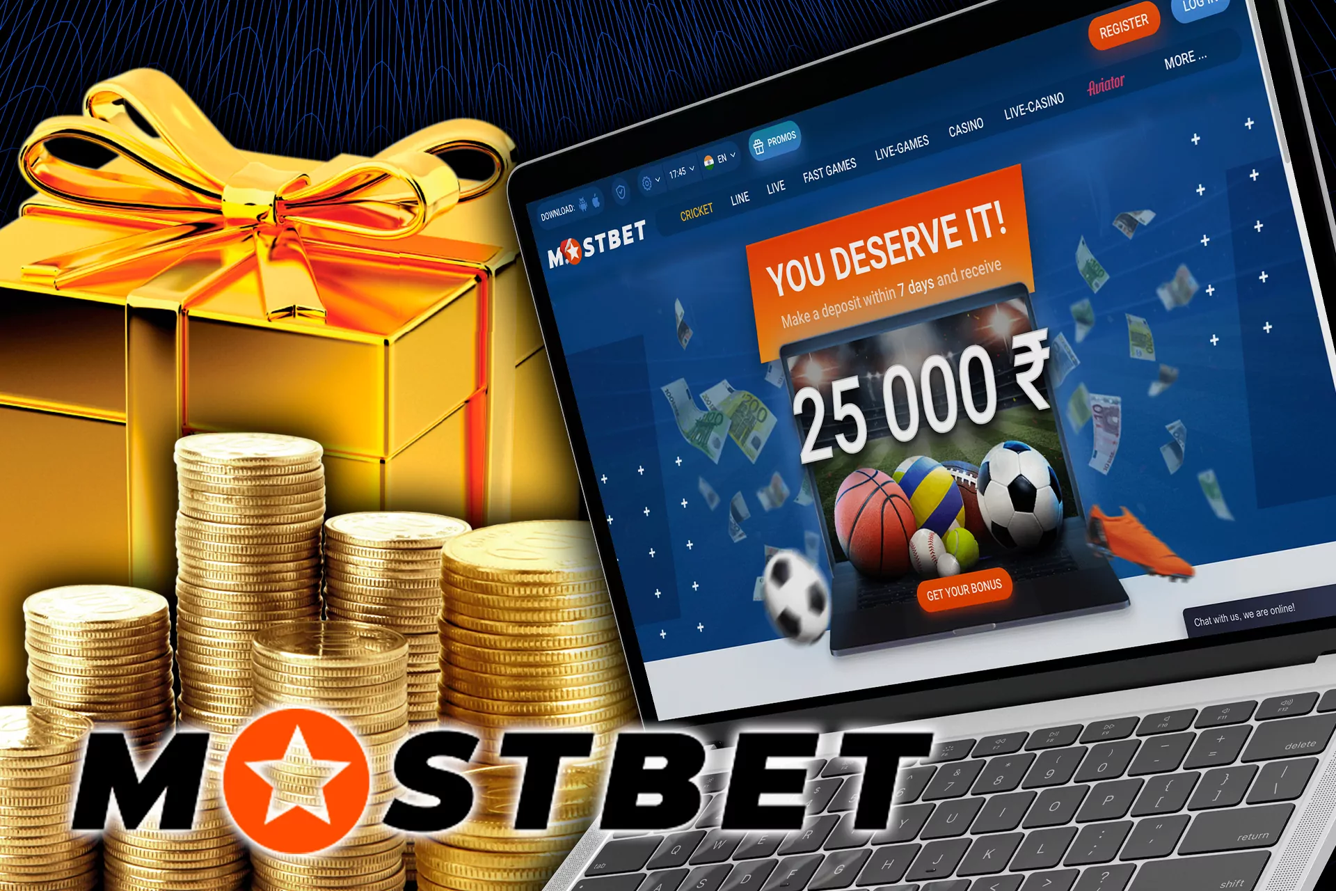 If you are a newcomer at Mostbet, you can get the welcome bonus on your first deposit.