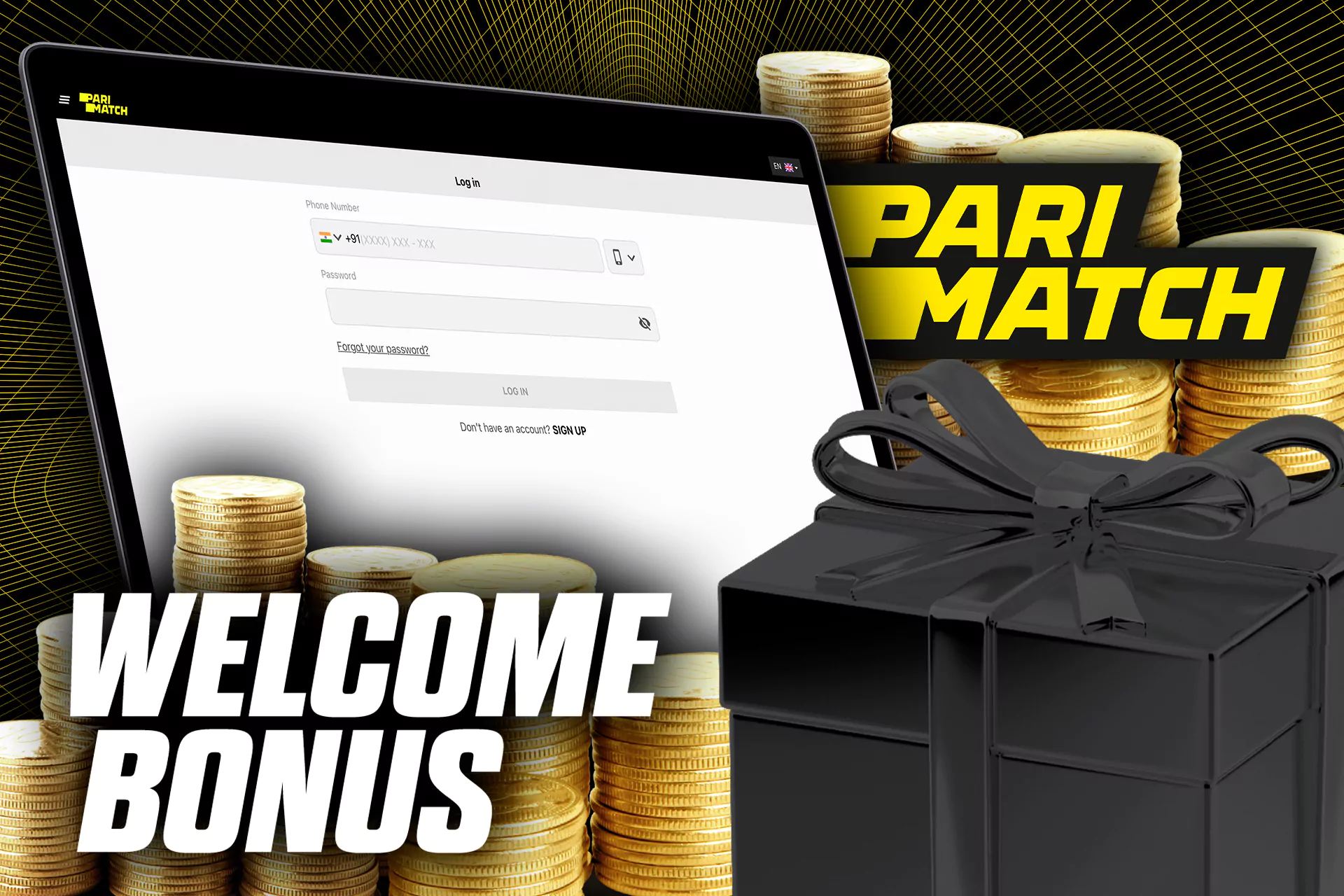 To get the welcome bonus from Parimatch, you need to go to the official site and create a new account.