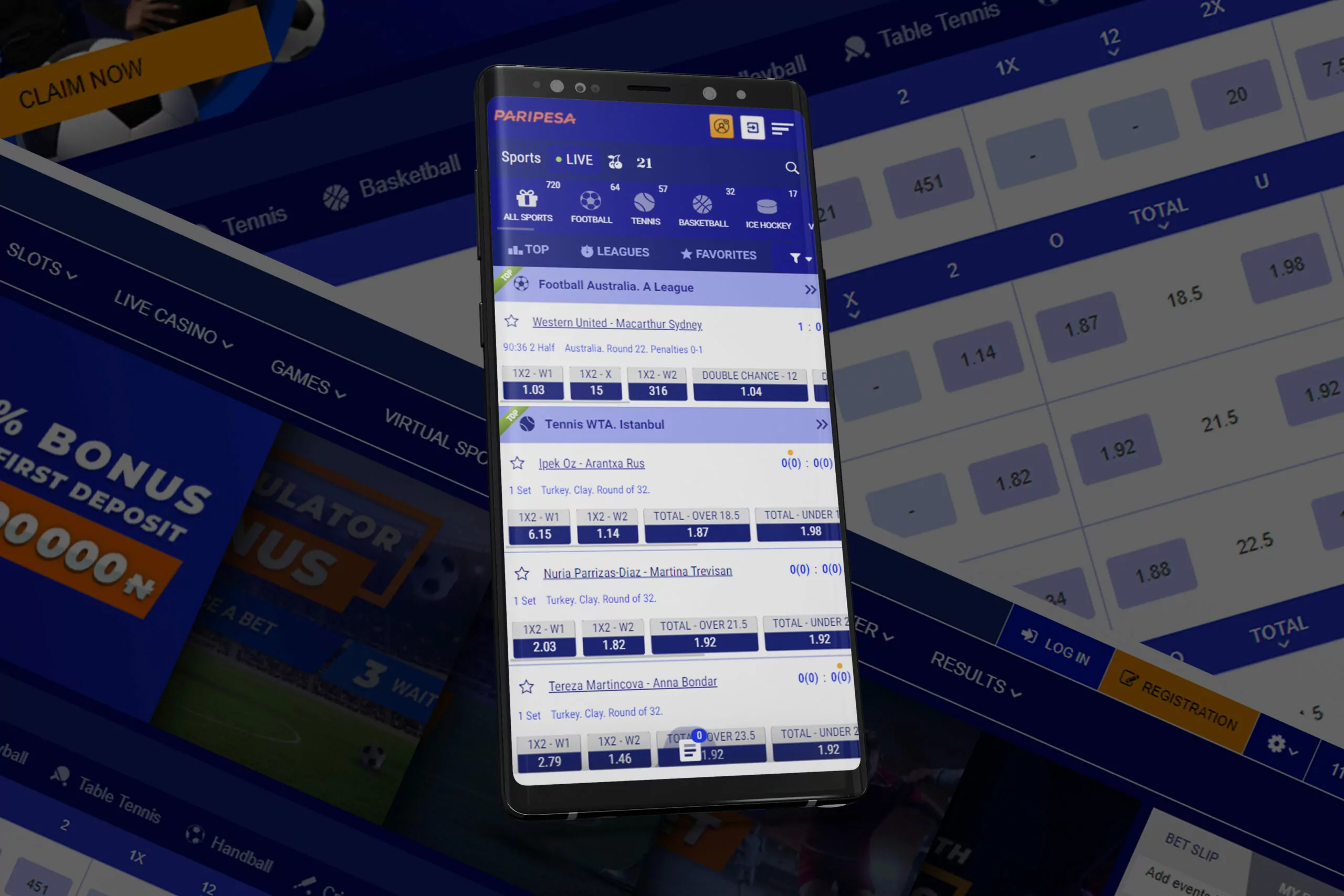 Bet on Paripesa with app.