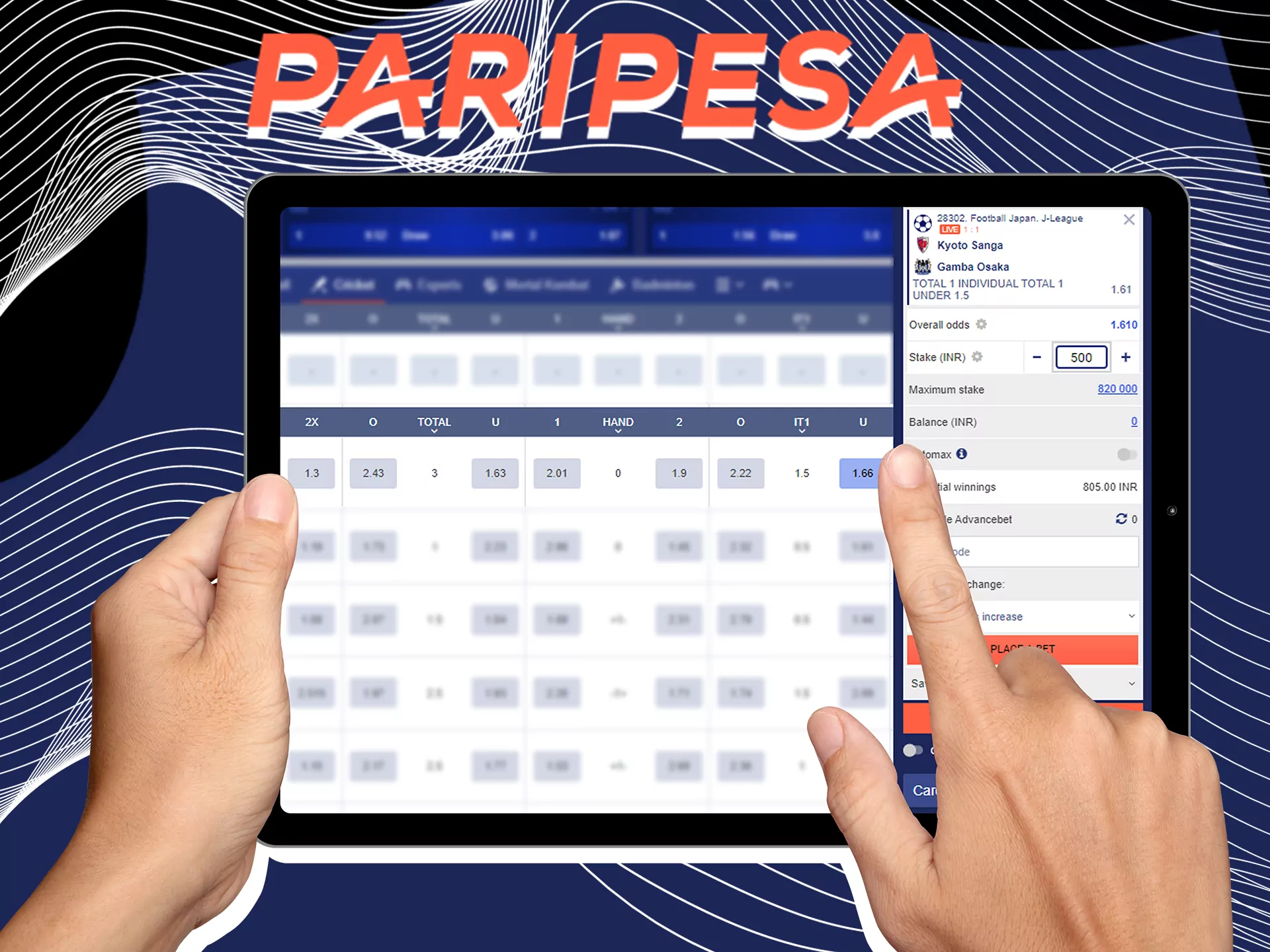 Betting at Paripesa is very easy.