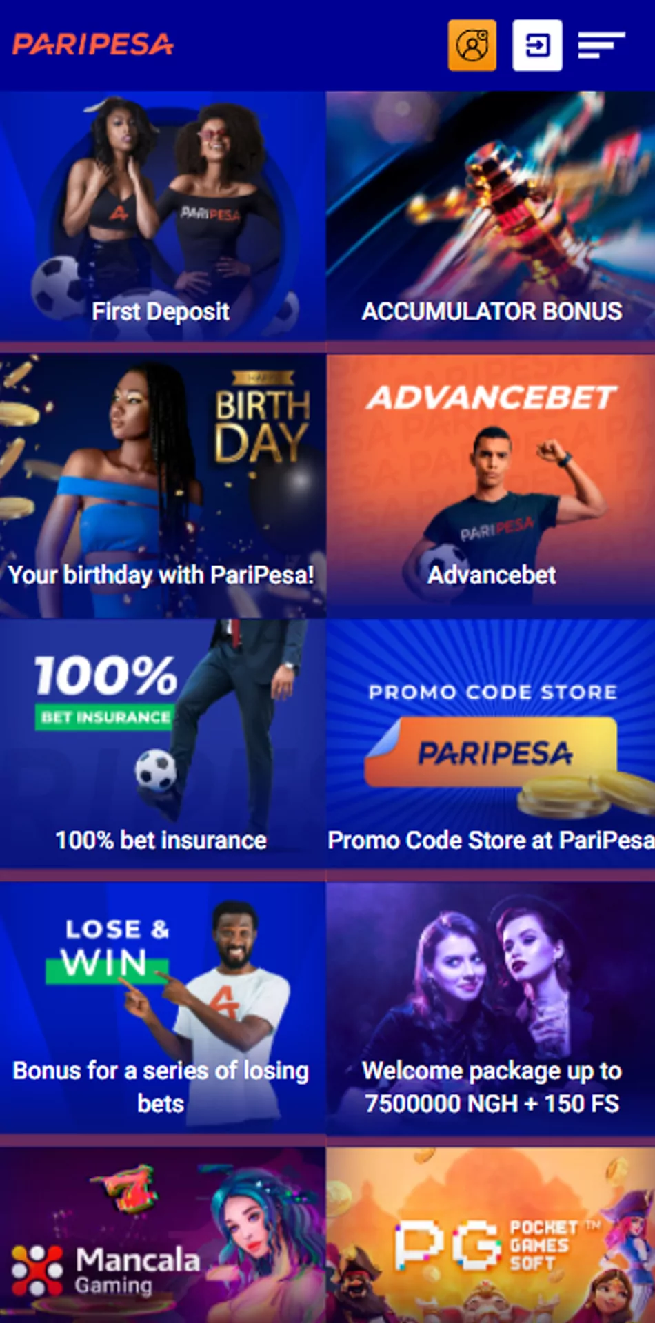 Use Paripesa bonuses and promotions.