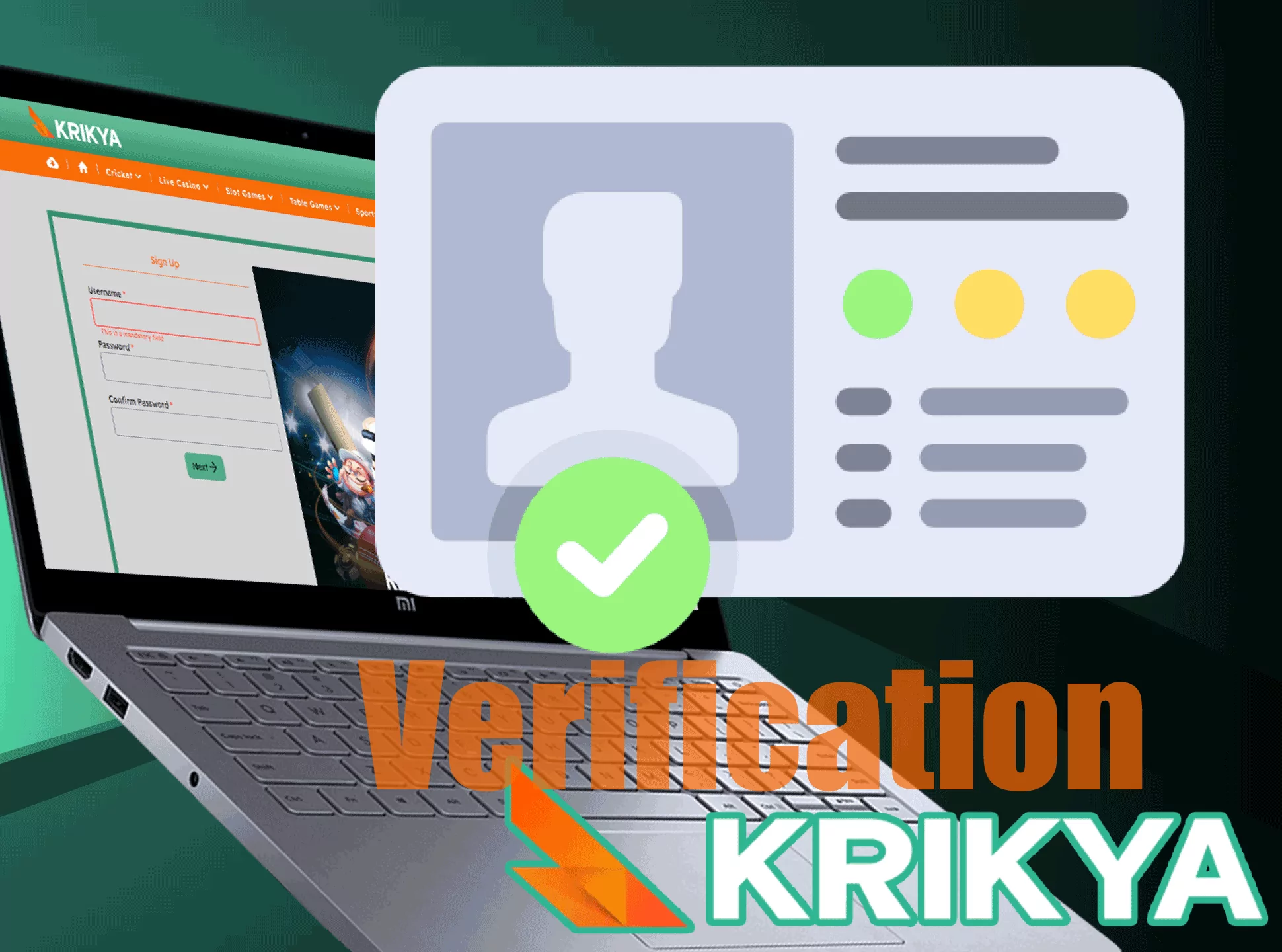 Verify your account to withdraw money from Krikya.