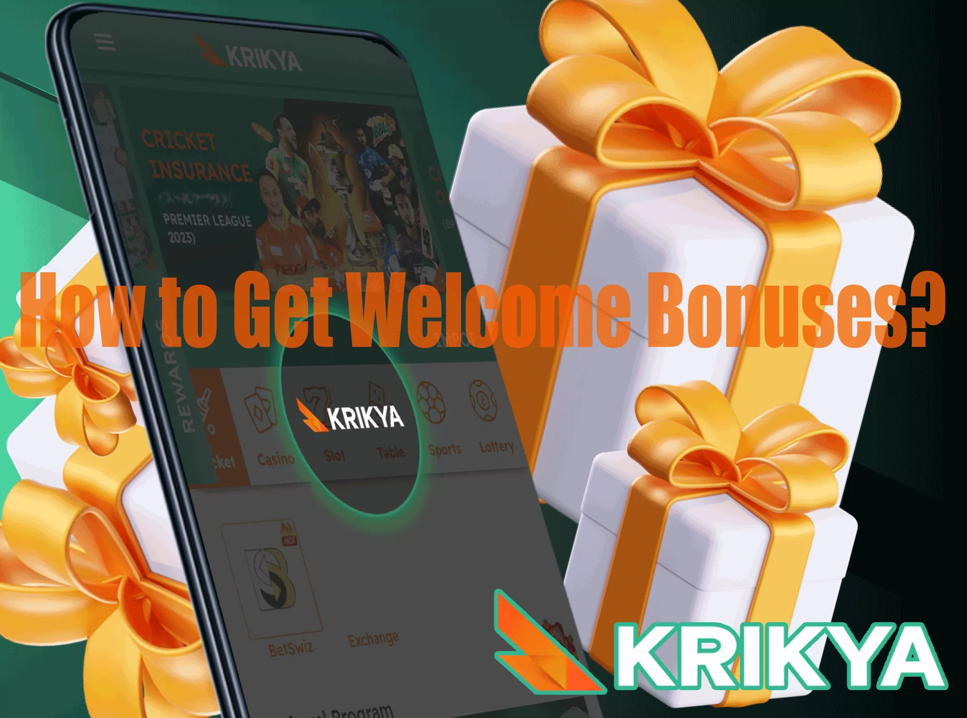 Top up the Krikya account to get a bonus.