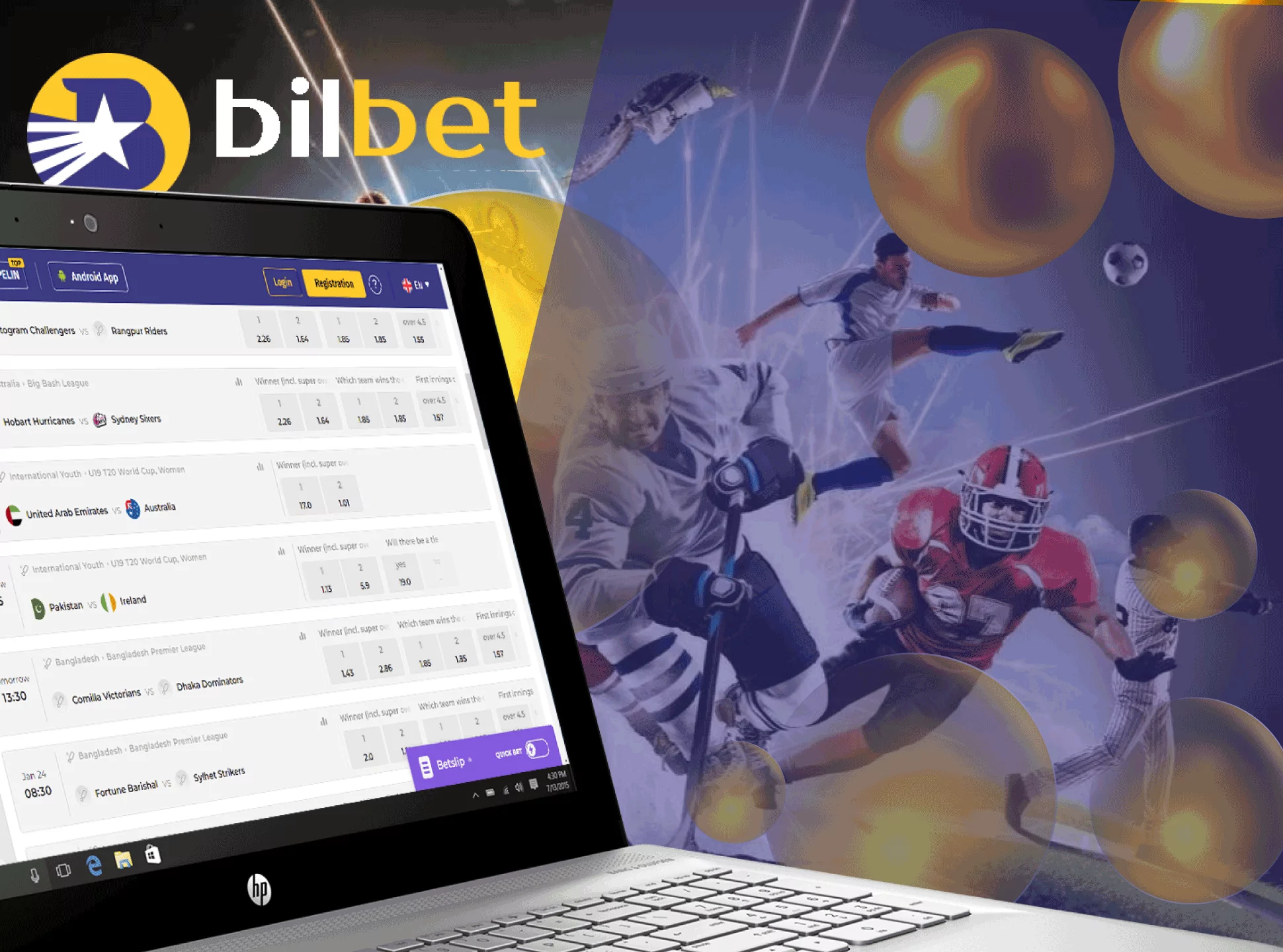 There is a wide line of sports events in the Bilbet sportsbook.