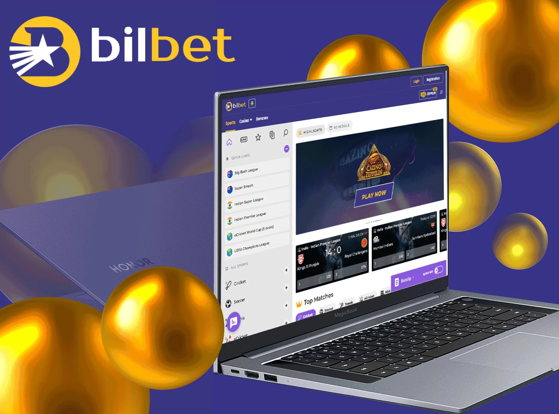 Open the Bilbet website.