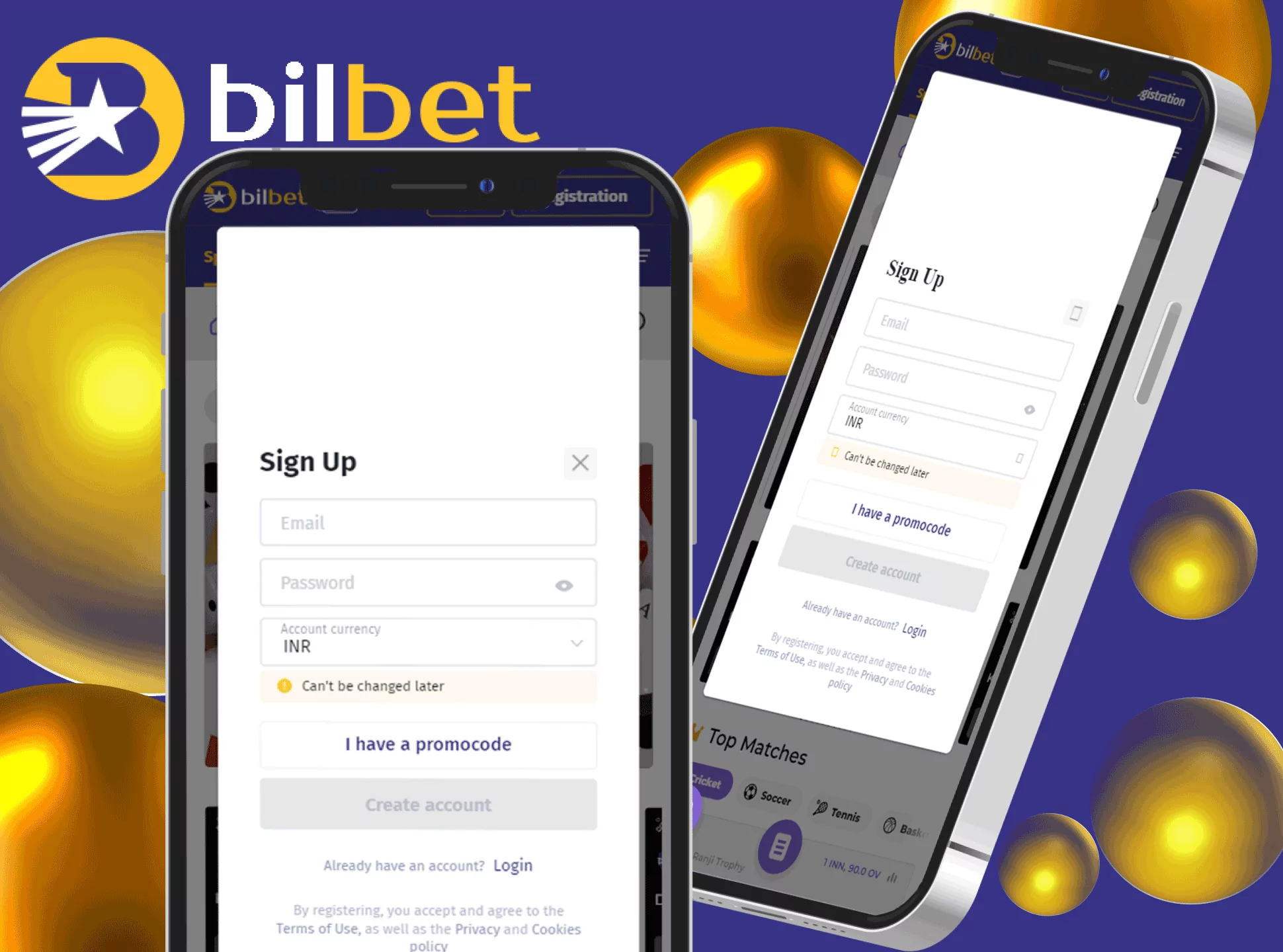 You can always sign up for Bilbet via your smartphone.