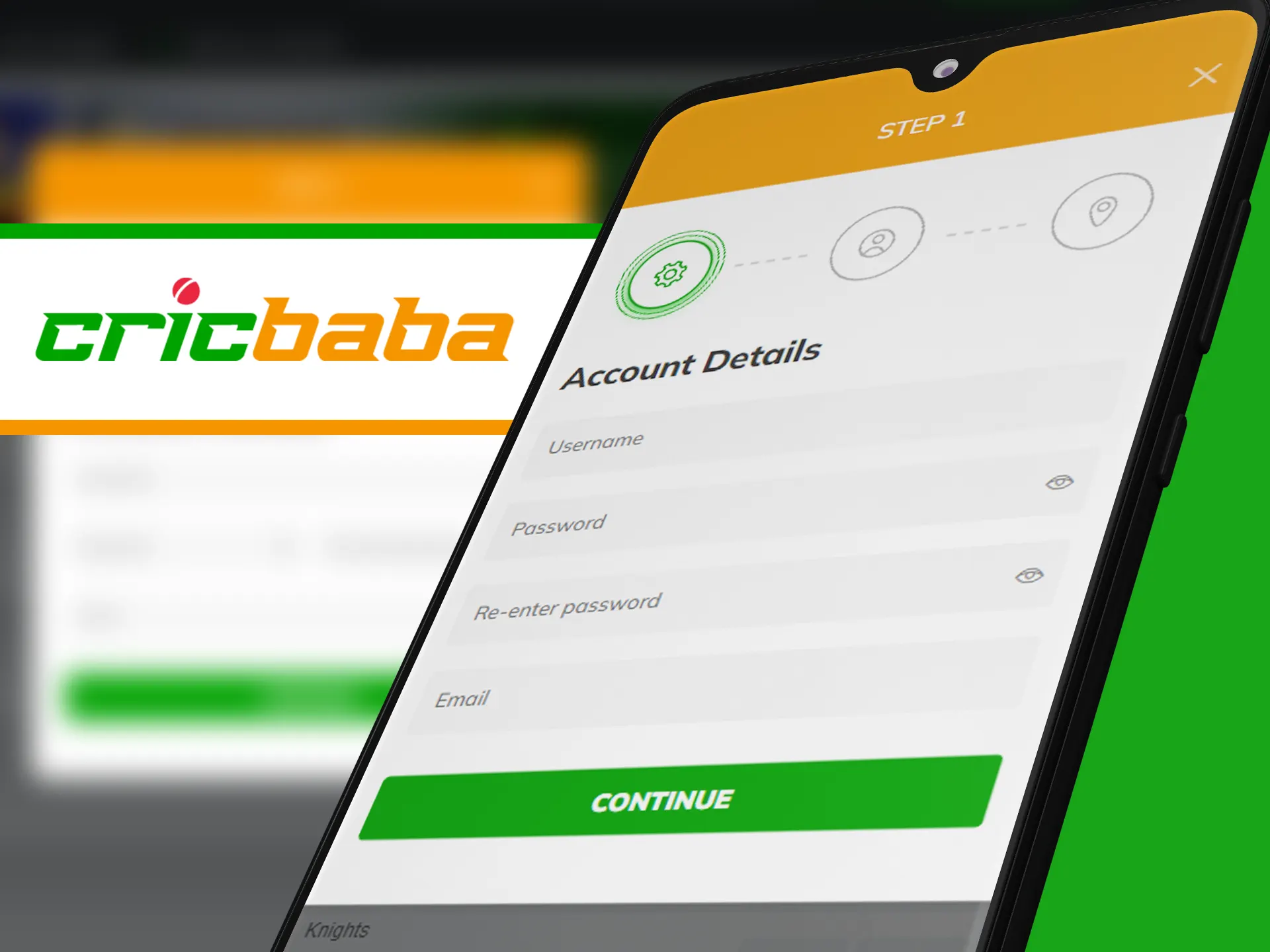 Registrate on Cricbaba website with simple steps.