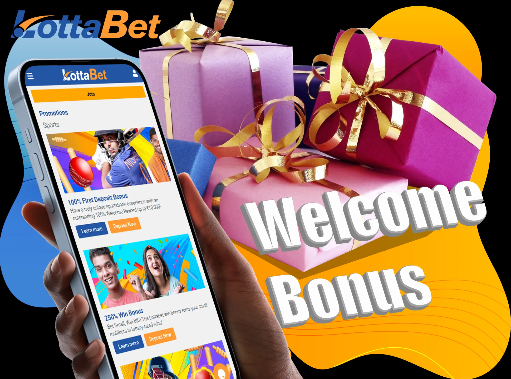 Get a welcome sports bonus of up to 10,000 INR.