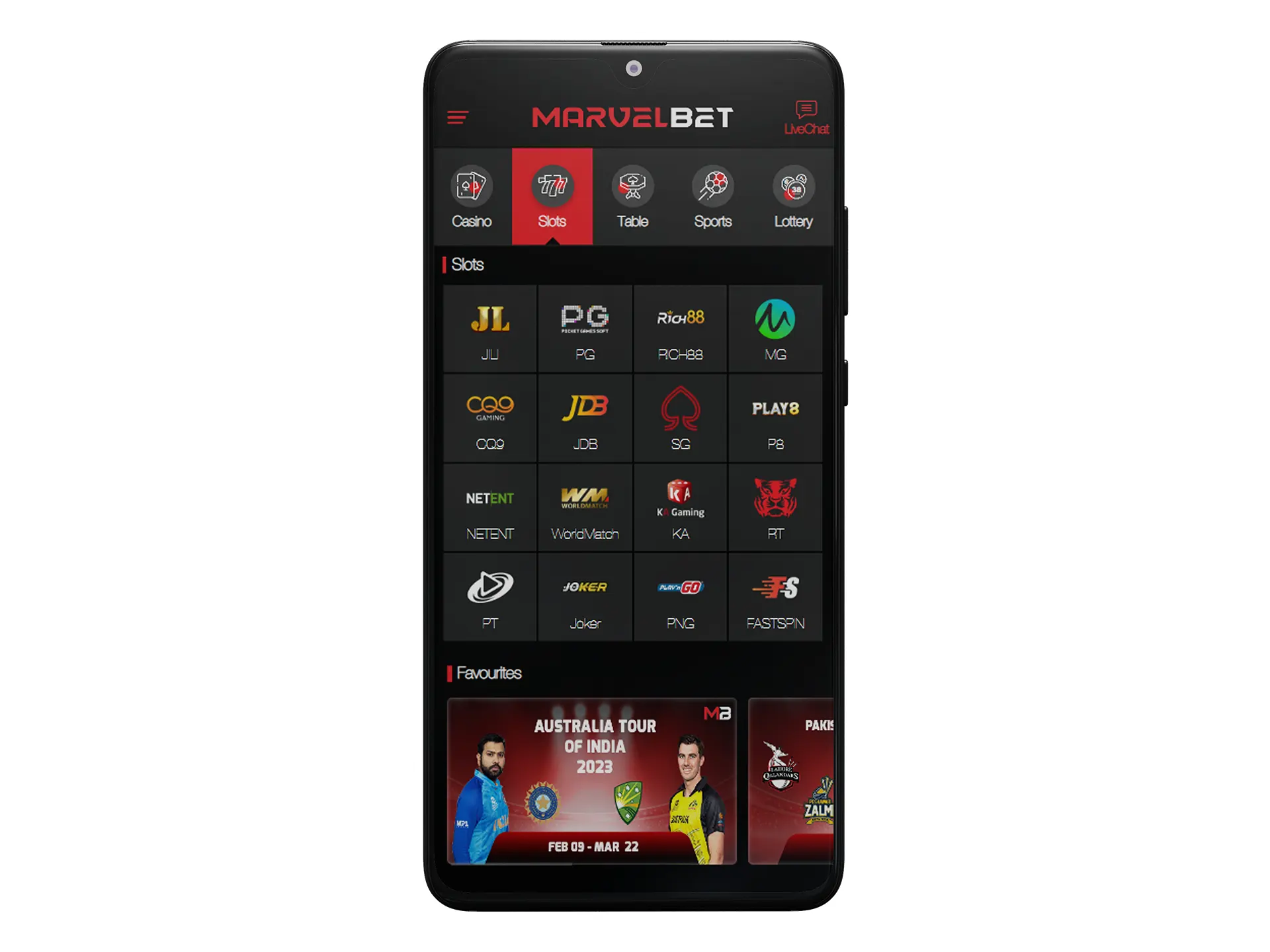 Start using Marvelbet mobile app.