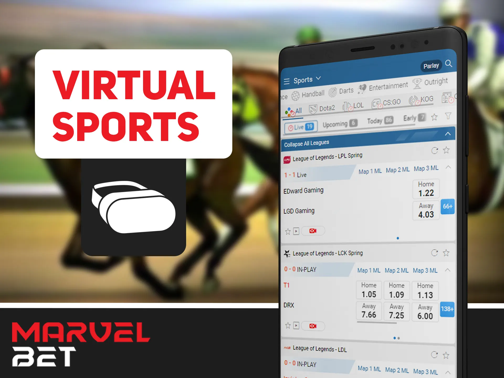 Bet on most exotic types of virtual sports at Marvelbet.