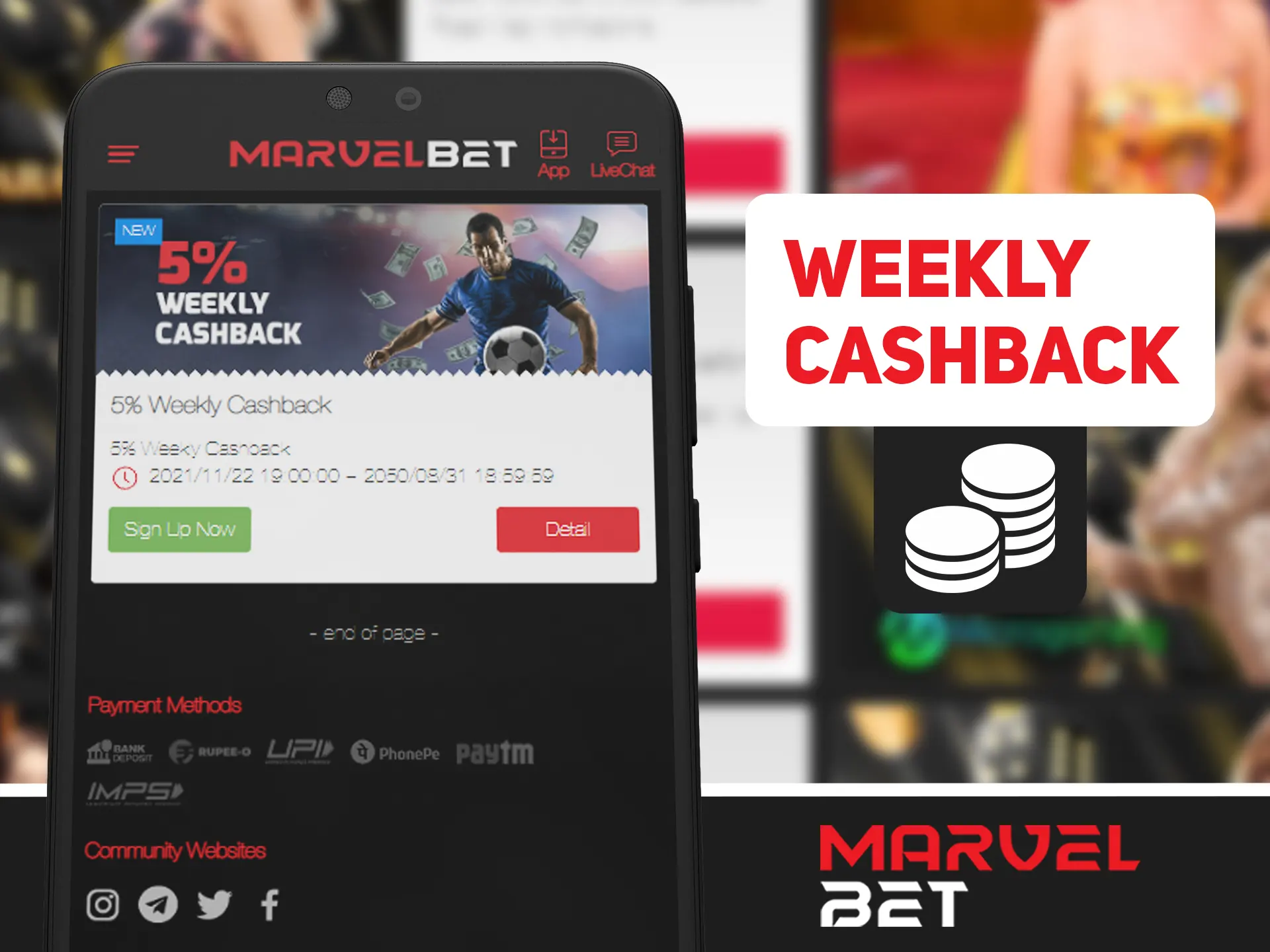 Return each week for new Marvelbet app bonus.