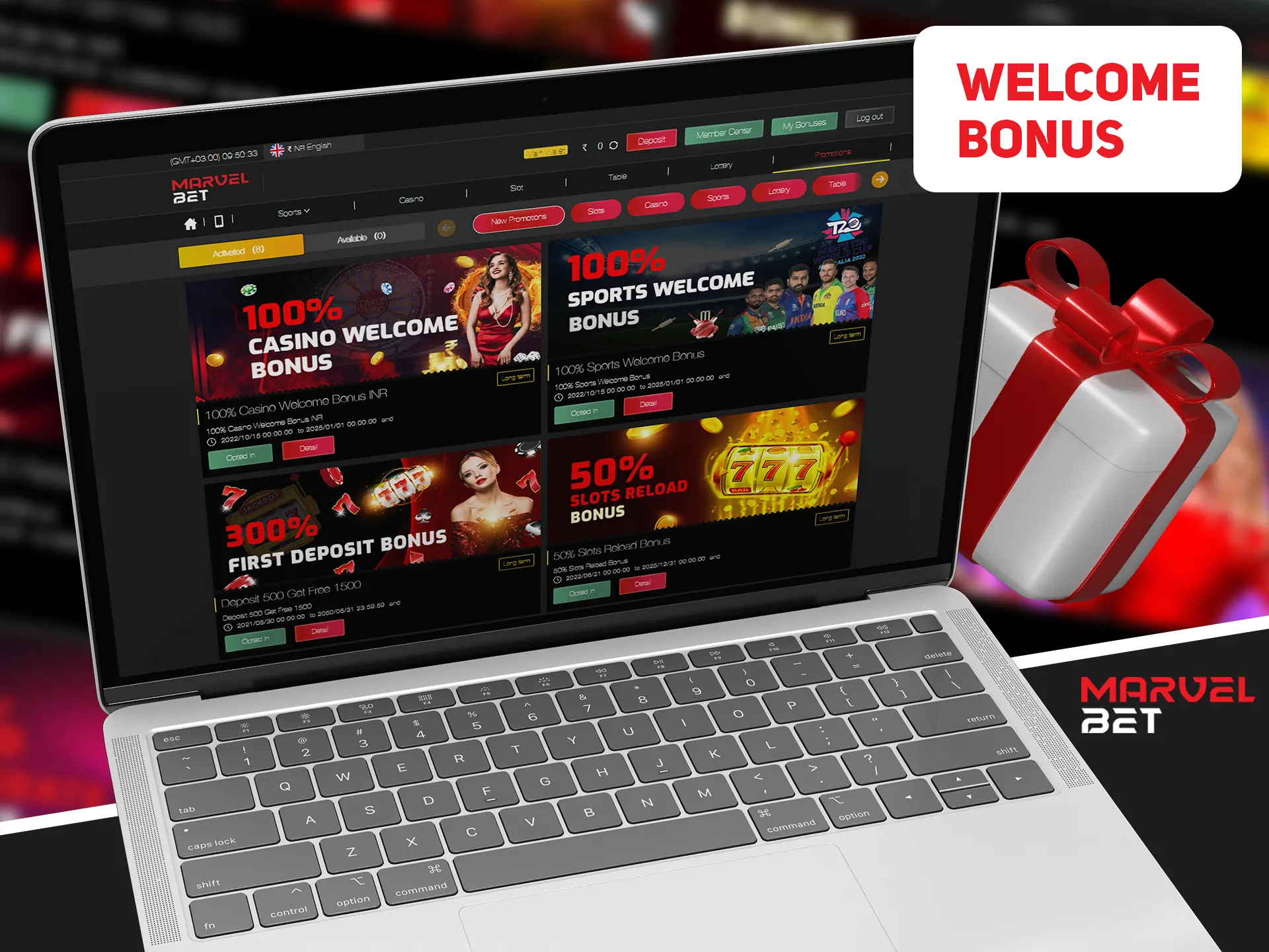 After registration you can get your Marvelbet bonus.