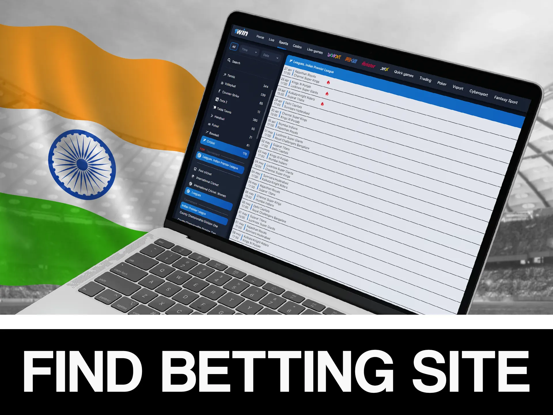 Search for your favourite IPL betting site.