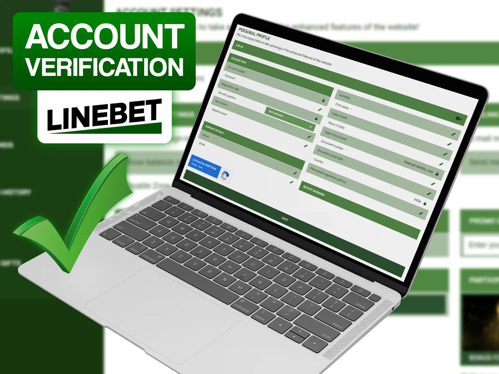 Verify your Linebet account on special page.