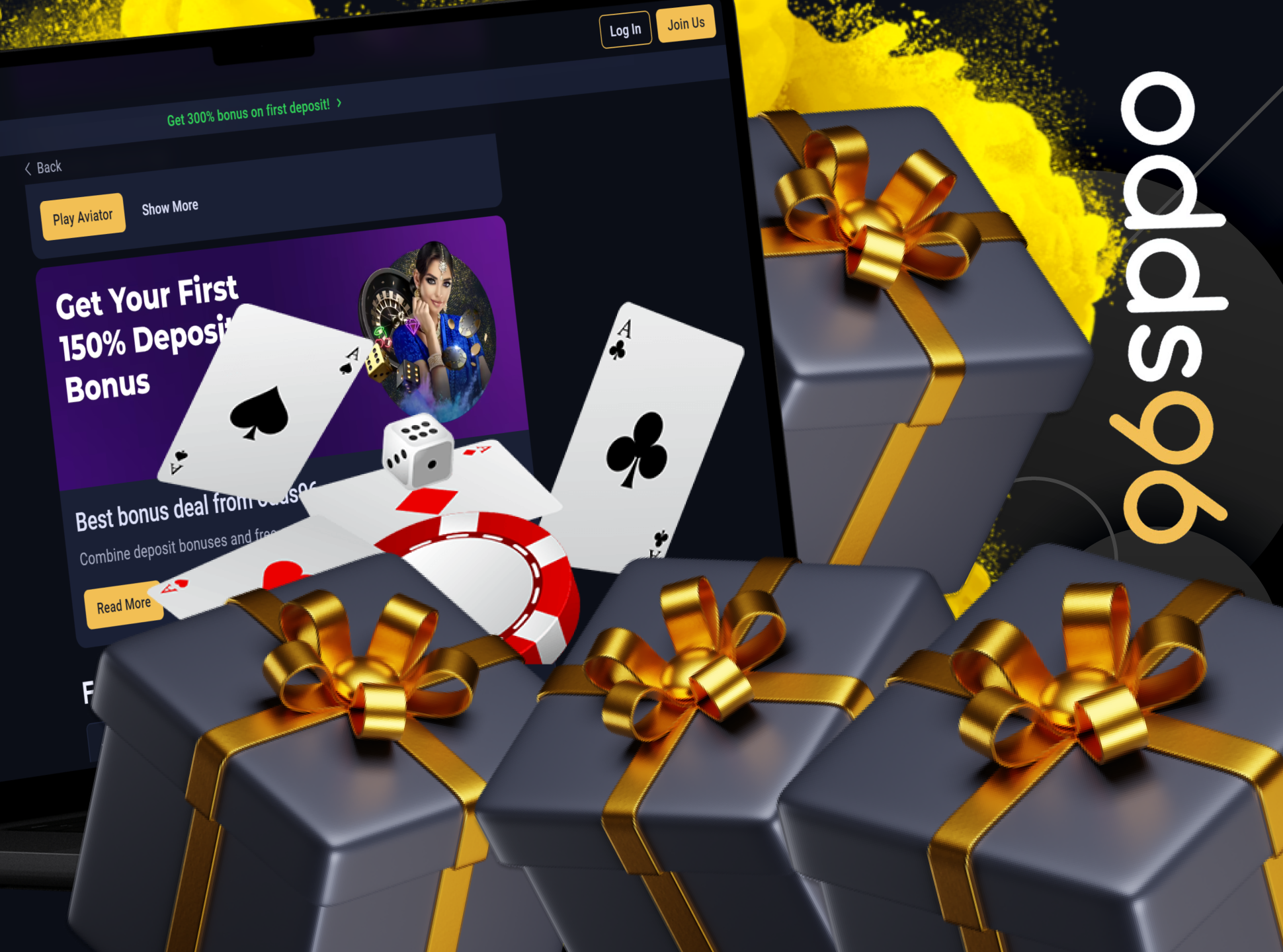 Get your Odds96 casino bonus after playing casino.