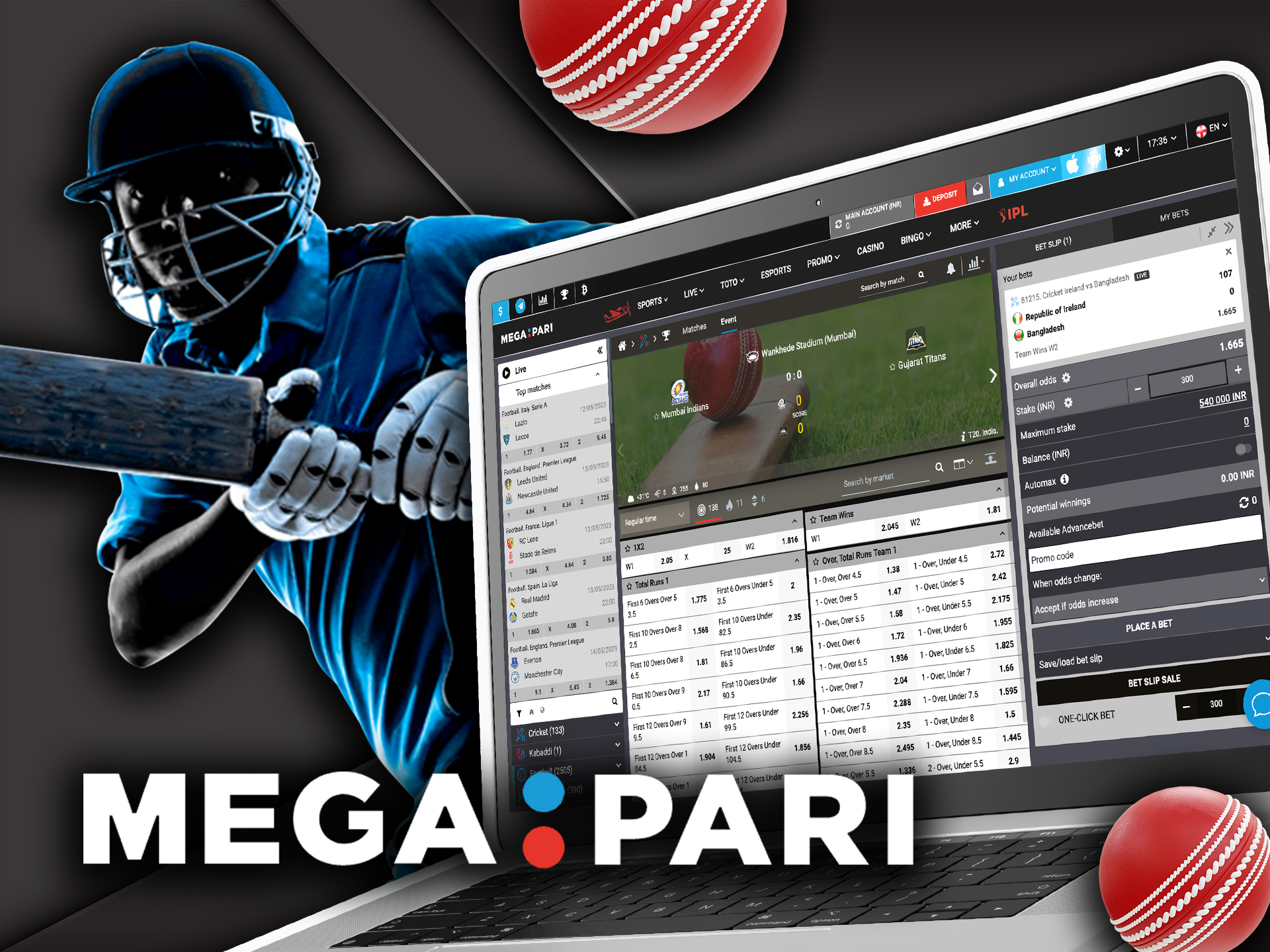 Bet on most intresting cricket matches at Megapari.