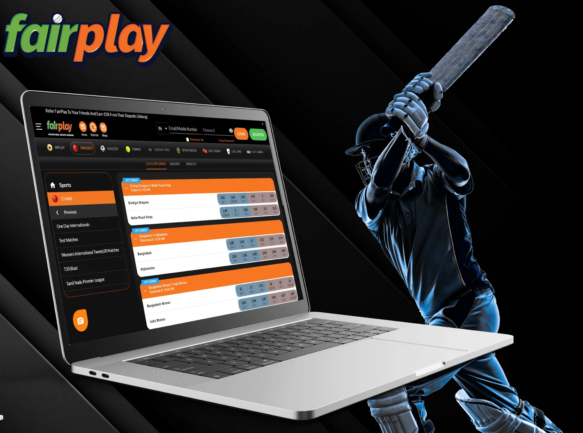 With Fairplay, cricket betting is available to you.