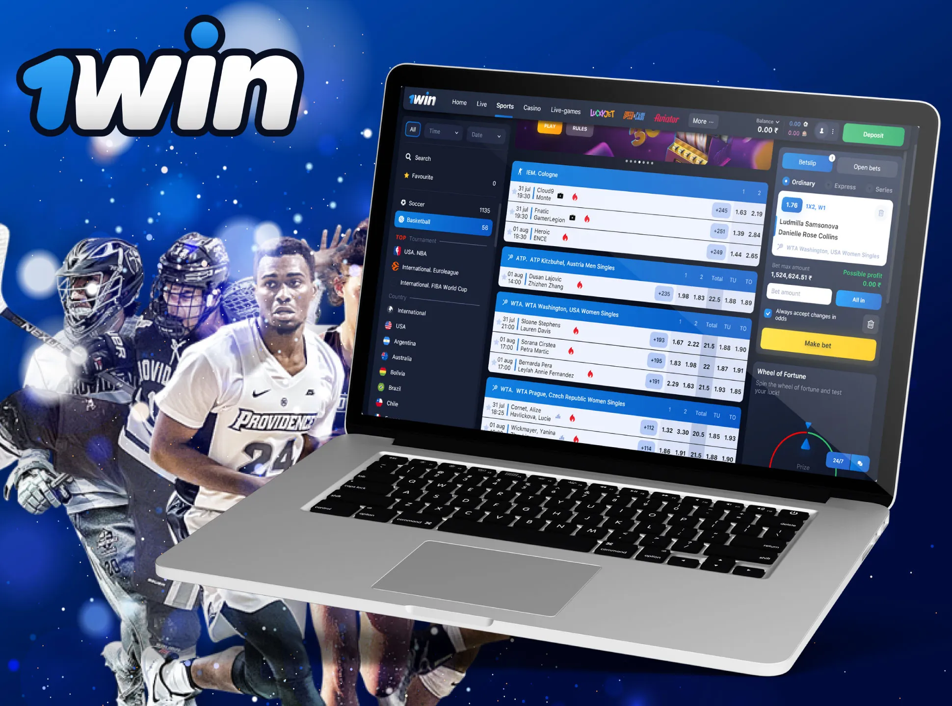 1Win has beautiful graphics and a user-friendly interface that is very comfortable in online betting.